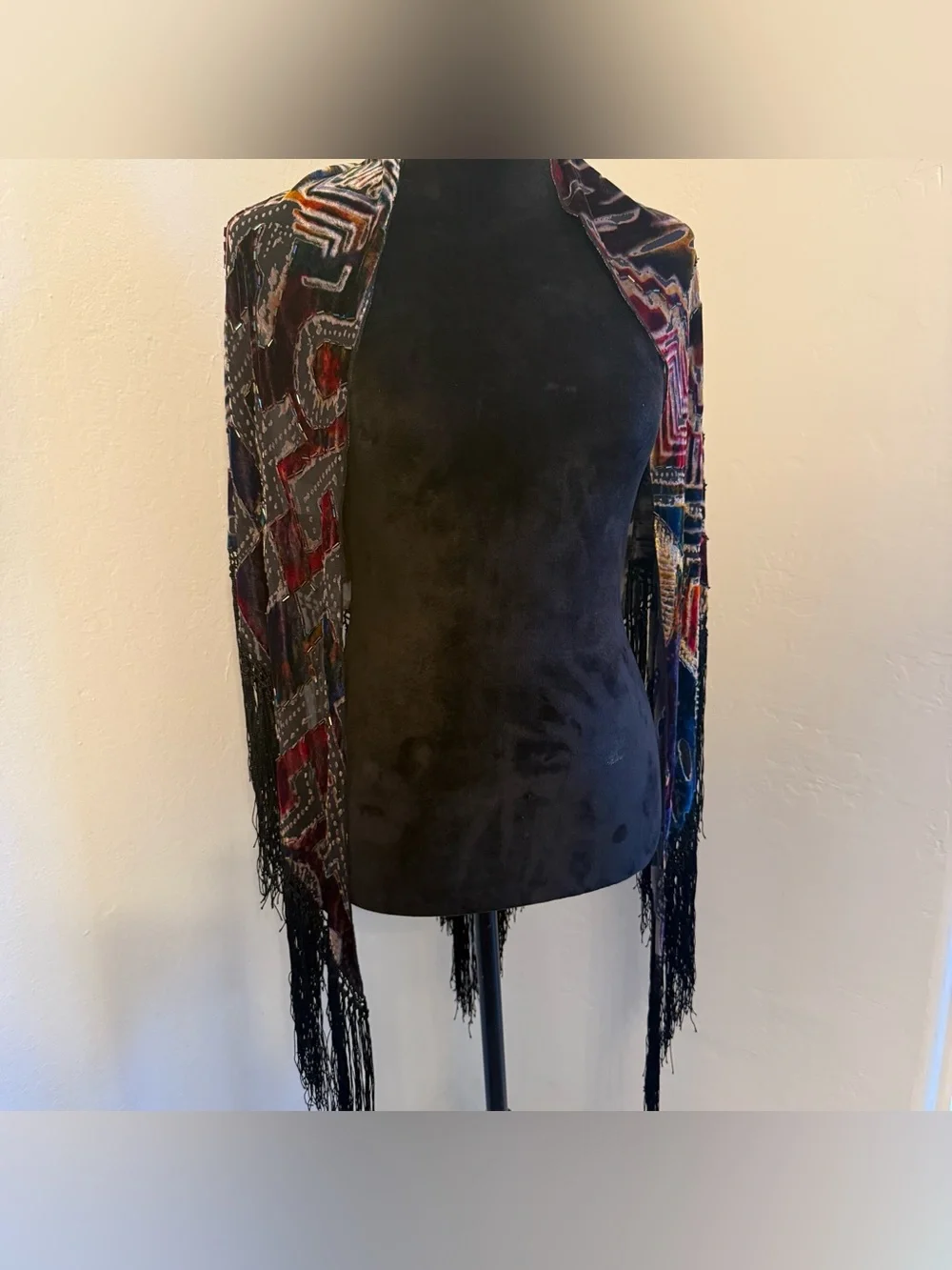 Women’s Chico’s Velvet Fringe Open-Front Women's Sweater